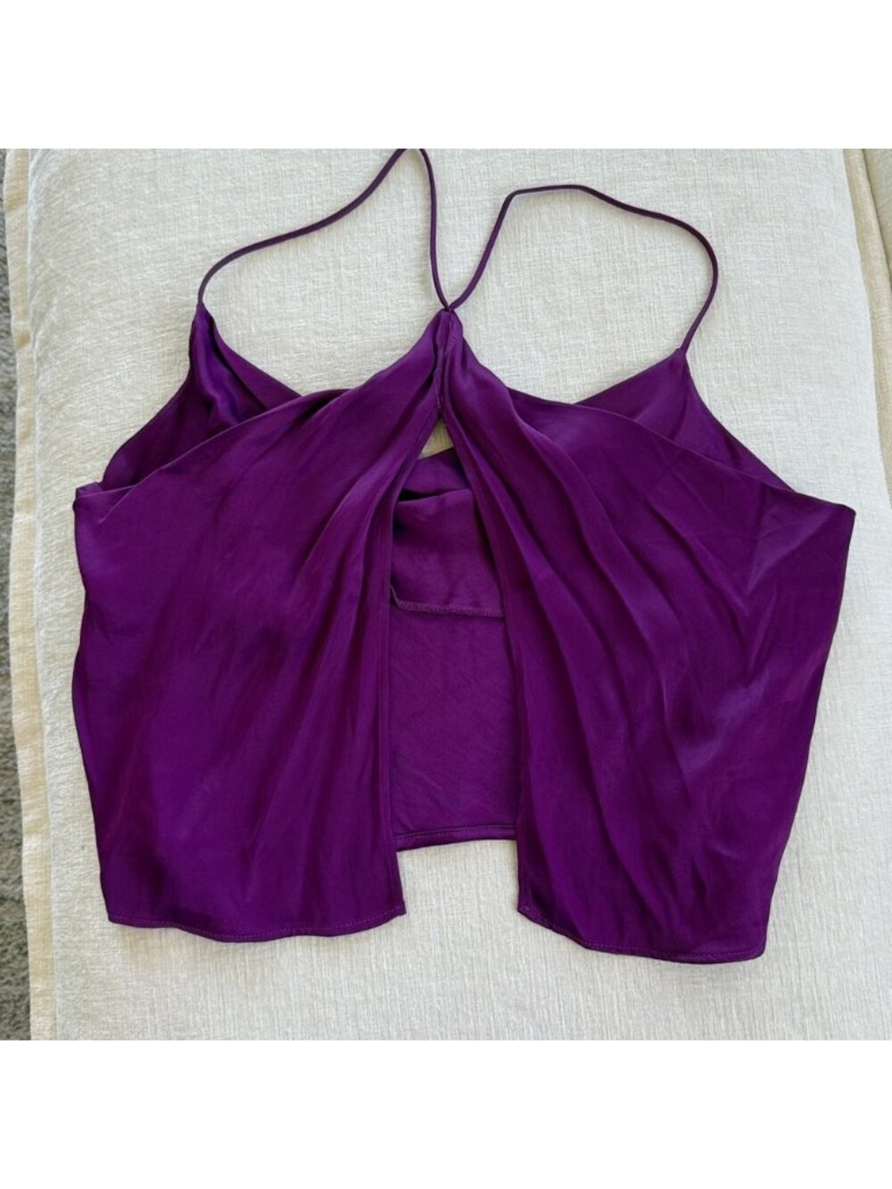 Purple Draped Silky Camisole Top - Picture 3 of 3